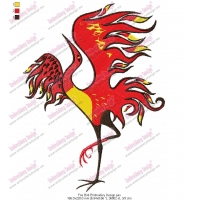 Fire Bird Embroidery Design